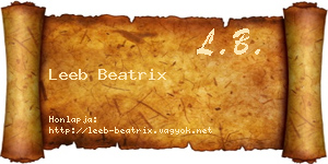 Leeb Beatrix névjegykártya